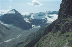 Plain of Six Glaciers from Devil's Thumb Trail