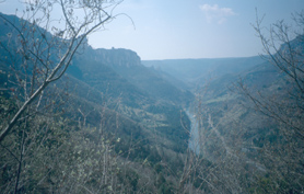 Looking back through Gorges du Tarn in direction of le Rozier