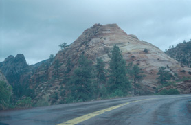 Ice-cream-like rock formation